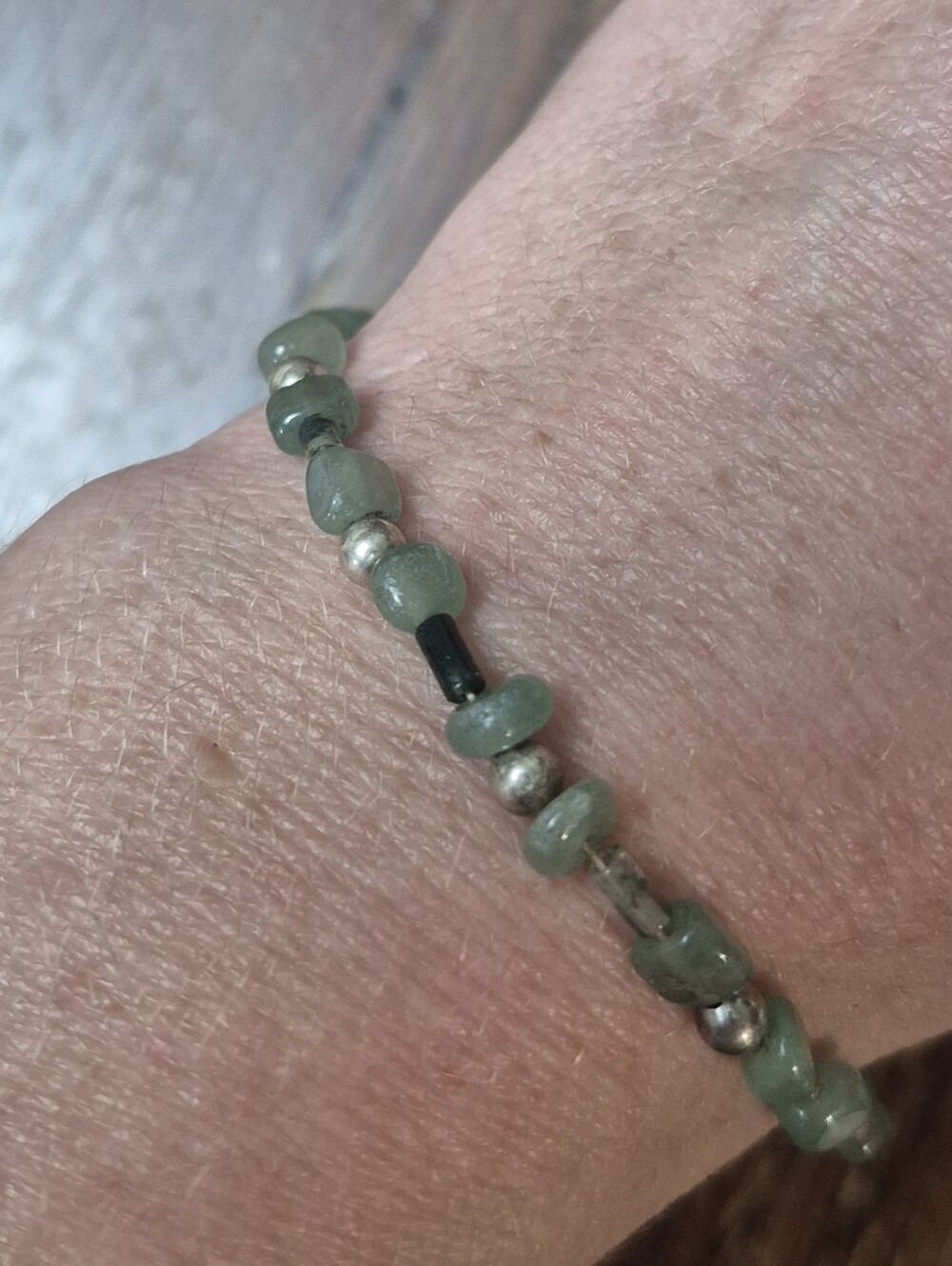 Sterling and Jade Gemstone Bracelet
